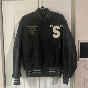 2003 Vintage Stussy Burly Gear Leather Switched Varsity